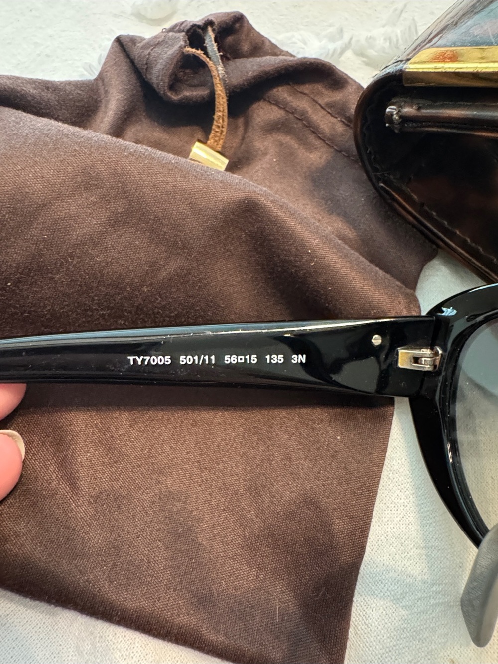 Tory Burch Black Sunglasses with Gold Logo Accent - Picture 6 of 6